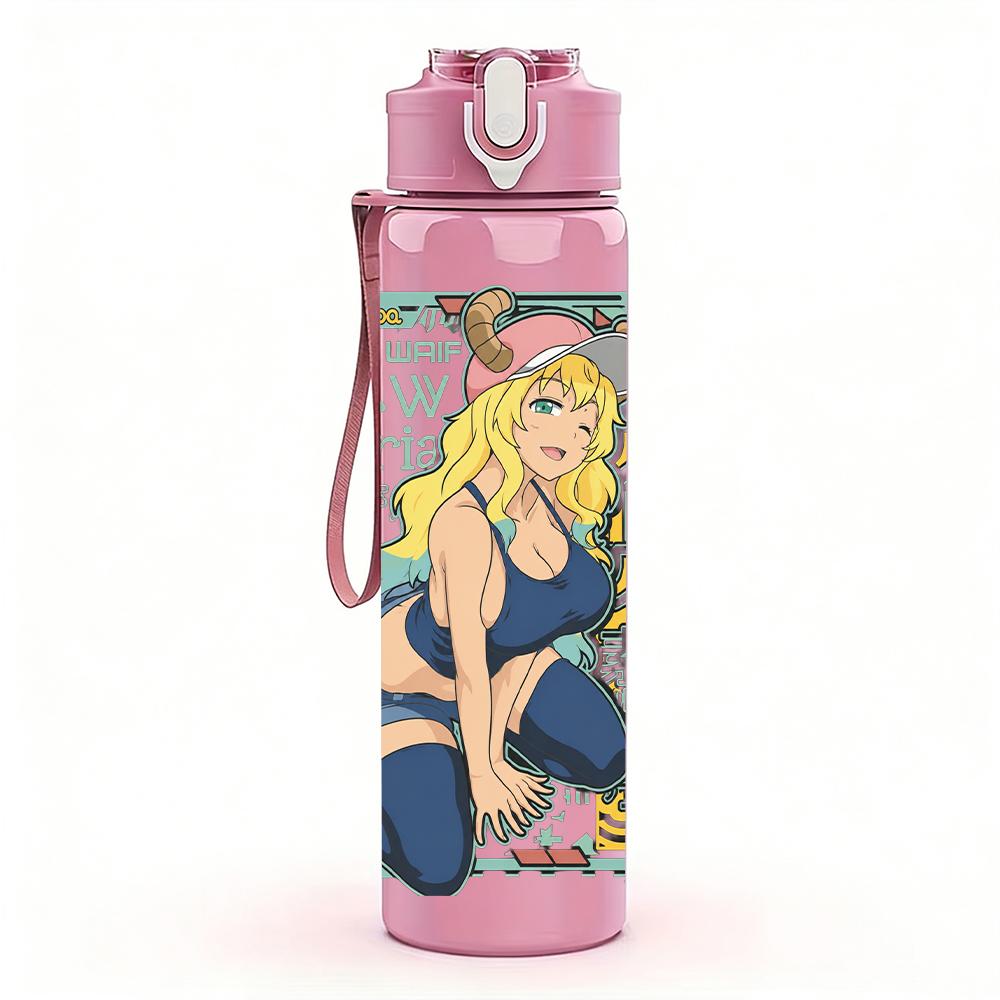 1PC Retro Blonde Pin-up Girl Colorful Print 750ml Portable Sports Water Bottle Leakproof Gym Outdoor Travel Drink Cup