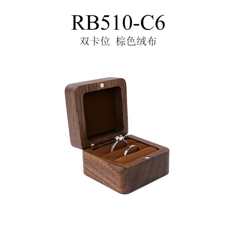 Walnut wood jewelry box - wedding ring box for engagement, diamond ring, valentine's day gift, and storage