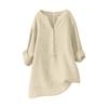 Women Stand Collar Long Sleeve Shirt Casual Loose Blouse Button Down Tops