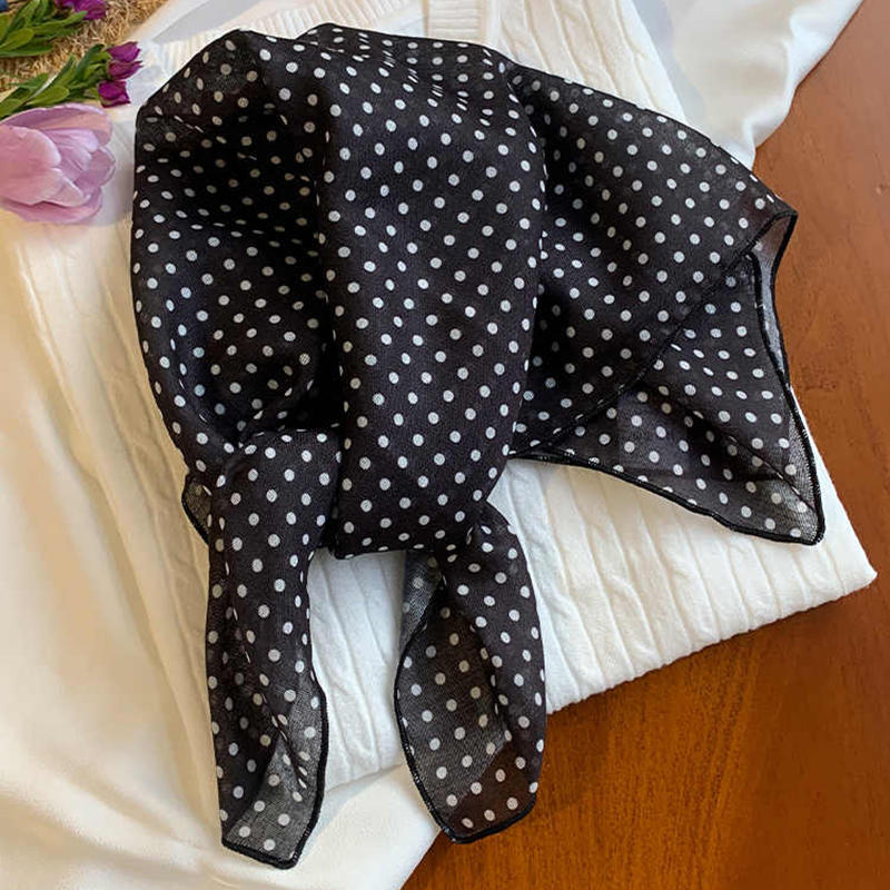 Fashion Printing Cotton Linen Small Square Scarf Summer Scarf Women's Versatile Small Scarf Head Band Hair Accessories