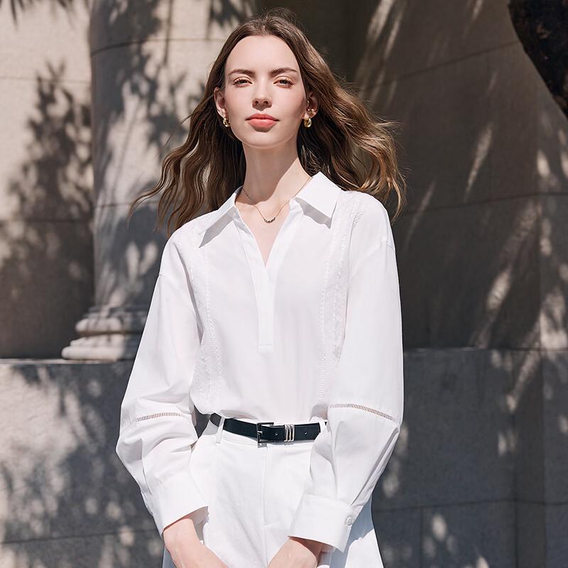 Betu Women's French Style White Shirt Top