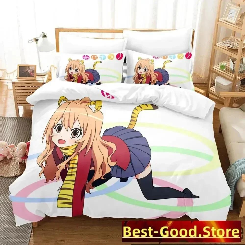 

Anime Toradora Tiger Dragon Bedding Set Duvet Cover Sheet Printed Bed Set Pillowcase Bed Full Queen King Size Comforter Bedroom 70x133cm 2pcs