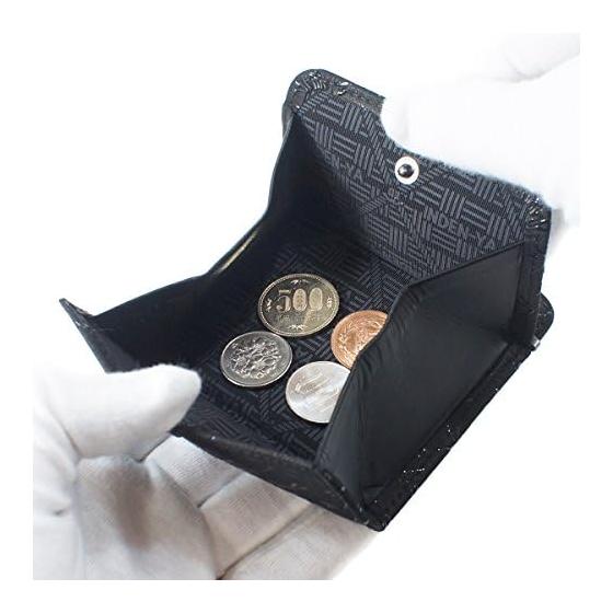 Inden-ya Inden Coin Purse Deer Leather Black X Black Lacquer Dragonfly Pattern 1208-01-008
