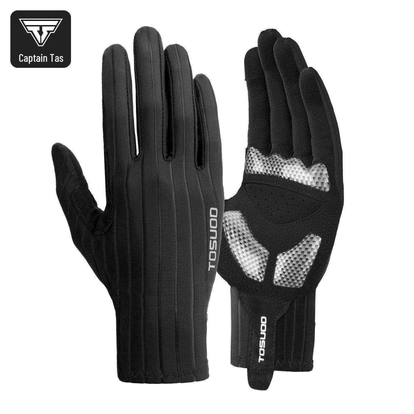 TOSUOD Men s Full Finger Cycling Gloves: Breathable, Shock-Absorbing, Windproof, Non-Slip for Spring & Autumn. S