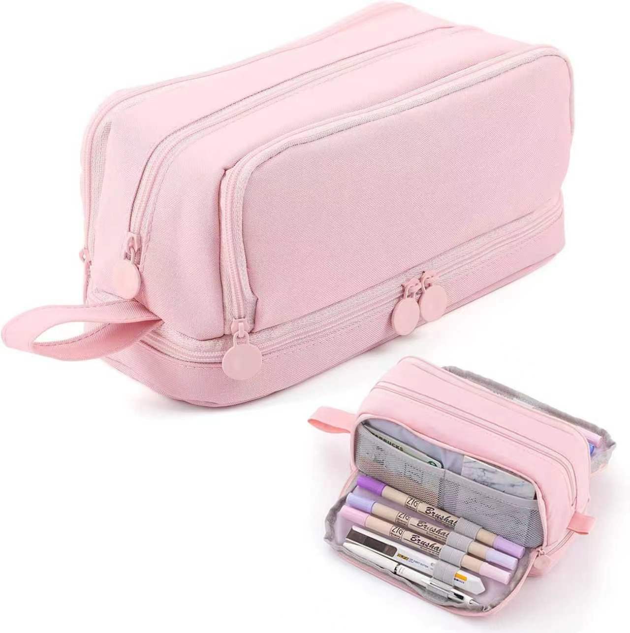 Portable Pen Bag With Large Capacity Pen Holder, Children s Multi-functional Pencil Case