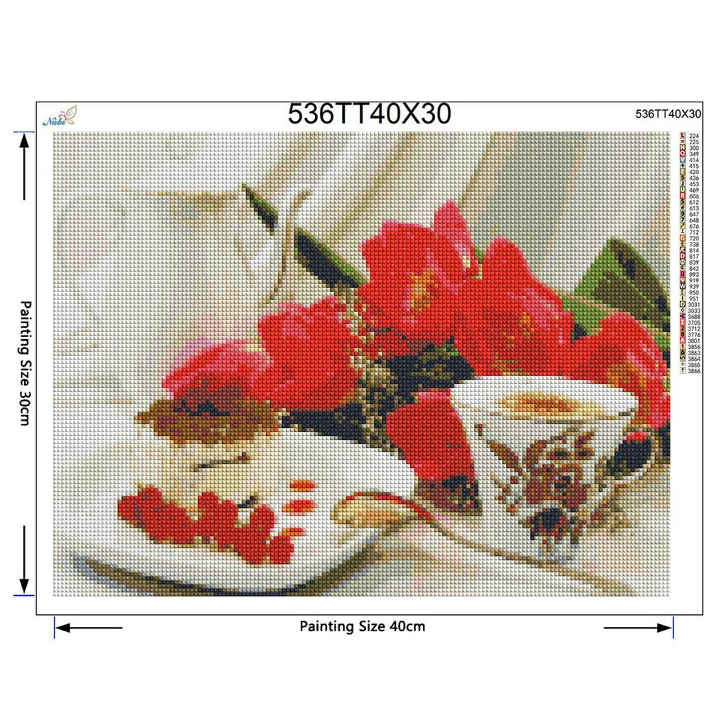 Diy Diamond Painting Coffee Cake Flowers Home Decoration 5d Diamond Embroidery Needlework Diamond