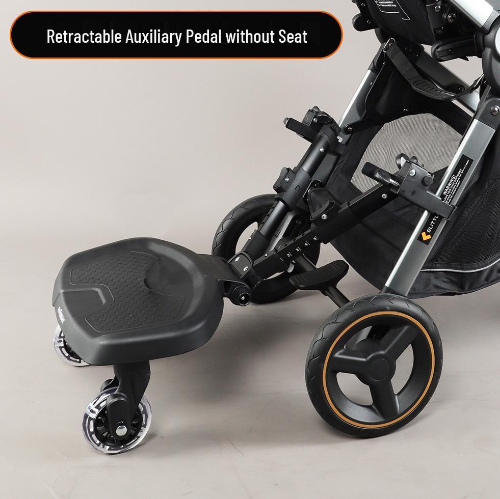 Convertible Two-Way Baby Stroller with Attachable Pedal and Shock-Absorbing Wheels