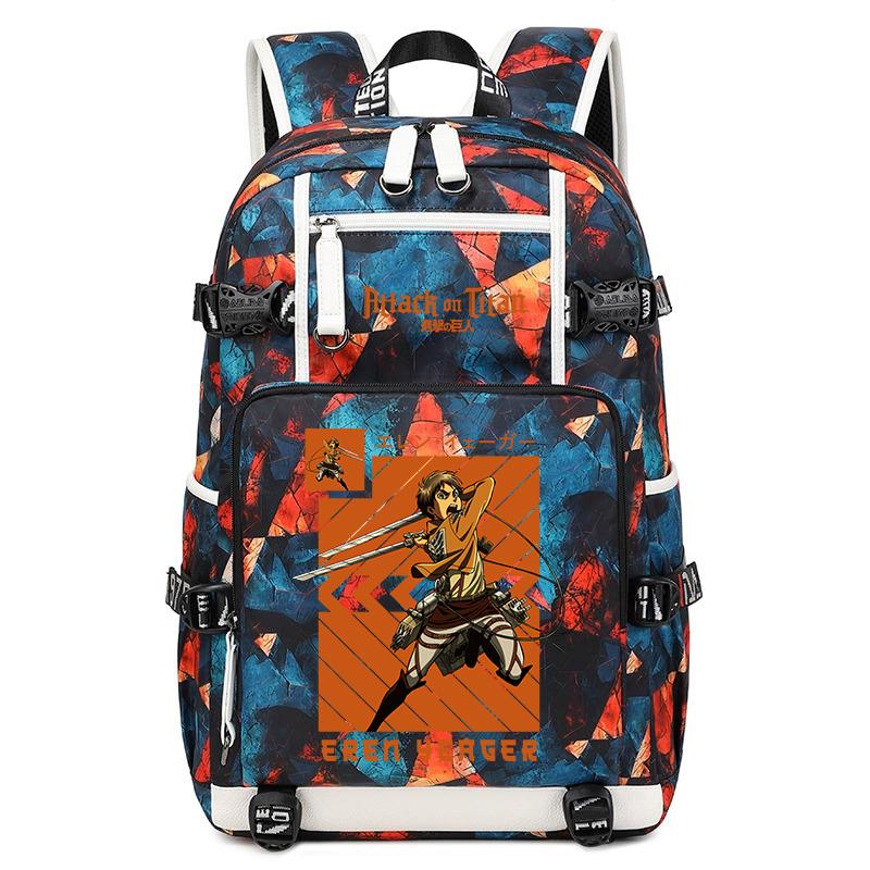 Attack On Titan Anime Print Student Backpack Large Capacity Casual Daypack for Boys Girls School Travel
