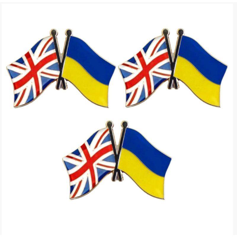 

Изысканная брошь ручной работы Украина Ук Металлический флаг для всех случаев 3Pcs