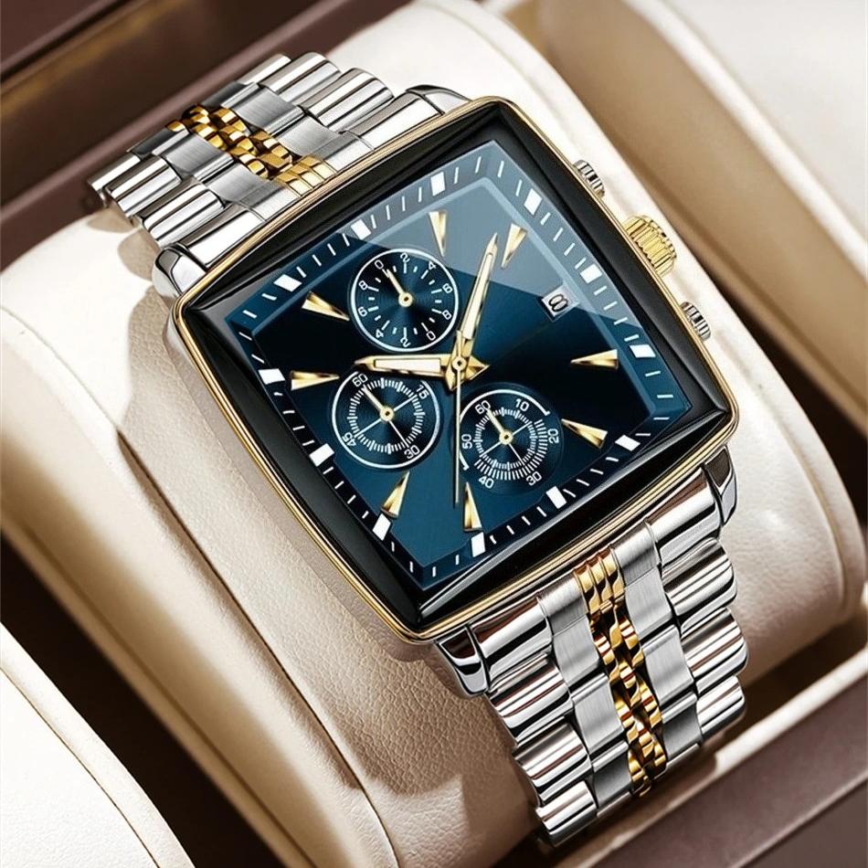 Men's Watches Luminous Waterproof Stainless Steel Chronograph Date Military Quartz Watch