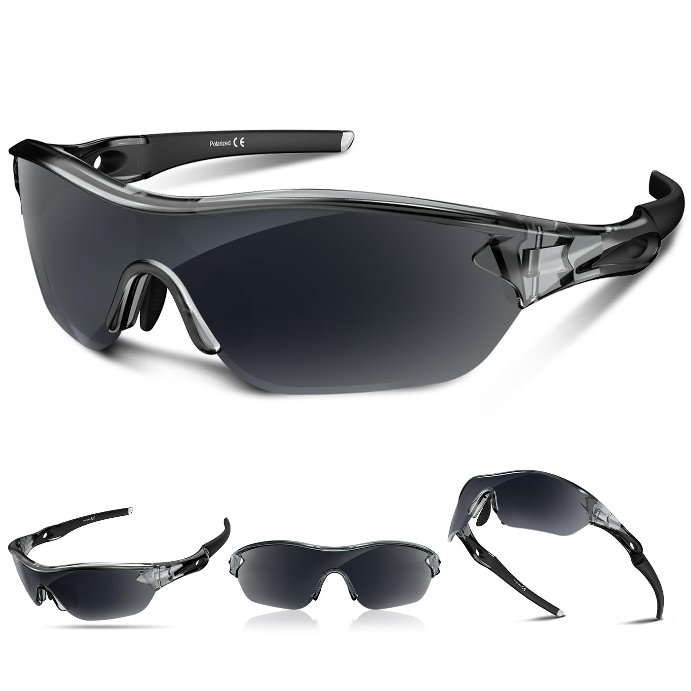 

Rosemal Sports Sunglasses with Polarized Lenses for Men and Women, UV400 Protection for Running, Driving, Cycling, Fishing, Baseball, Hiking, Golf,