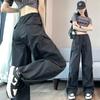 Fashion Solid Lose Beiläufige Hosen Frauen Streetwear Dünne Hohe Taille Breite Bein Hosen Büro Dame Gerade Harlan Sport Hosen Frauen 24273