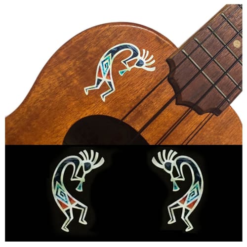 

Jacamou Kokopelli HOPI Inlay Stickers Left & Right Set, Perfect for Guitars and Basses, Decals for Musical Instruments