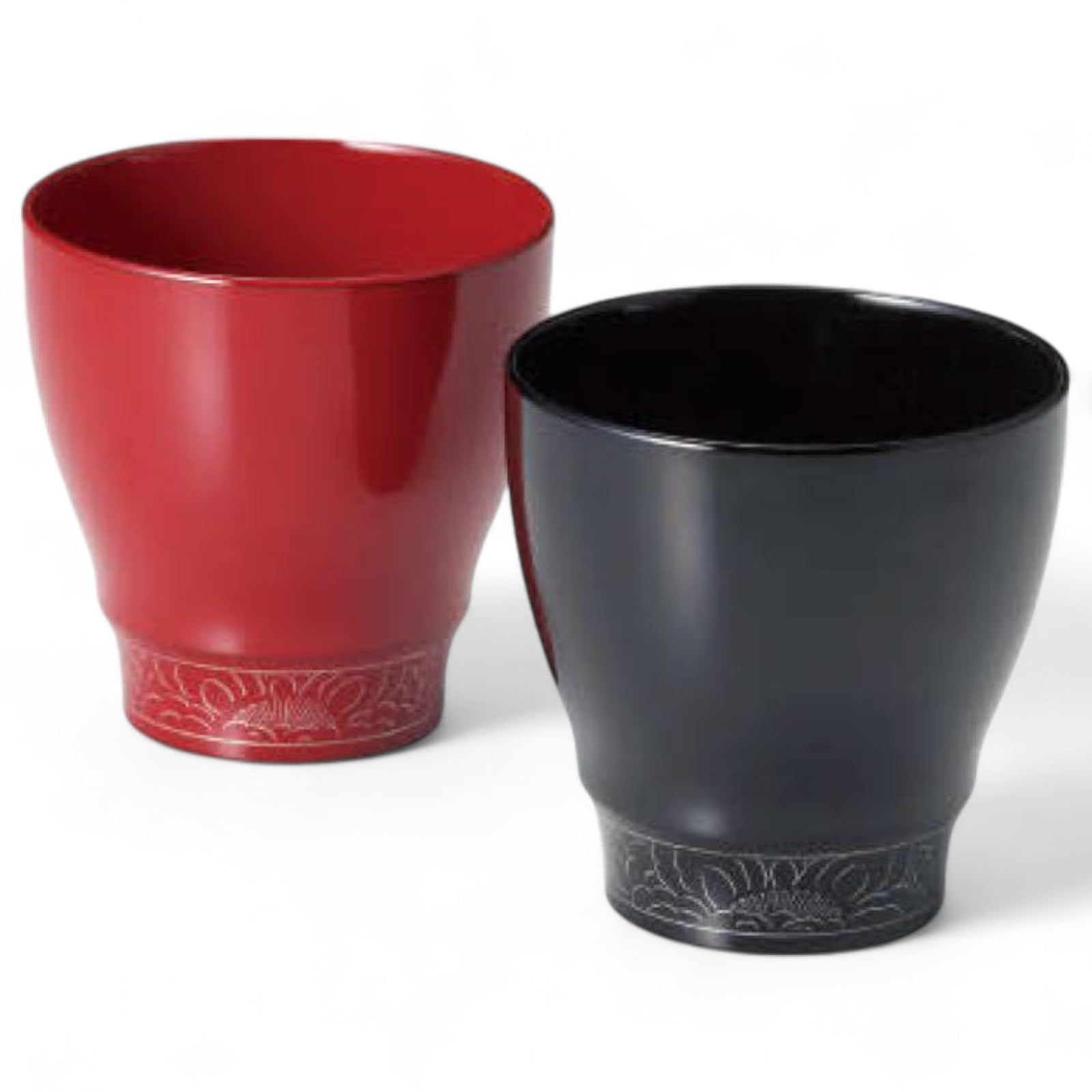 

Set of 2 Lacquerware Made in Japan J-kitchens Hand-painted Teacups, PID-529852,