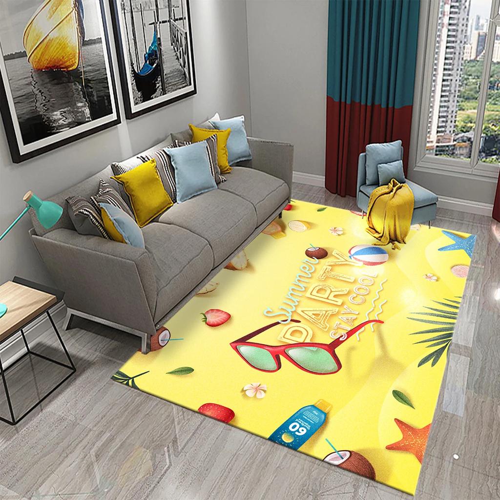 Hello Summer Carpet Beach Sea Starfish Pattern Bathroom Anti-Slip Carpet Door Mat Doormat Outdoor Living Room Bedroom Floor Rug