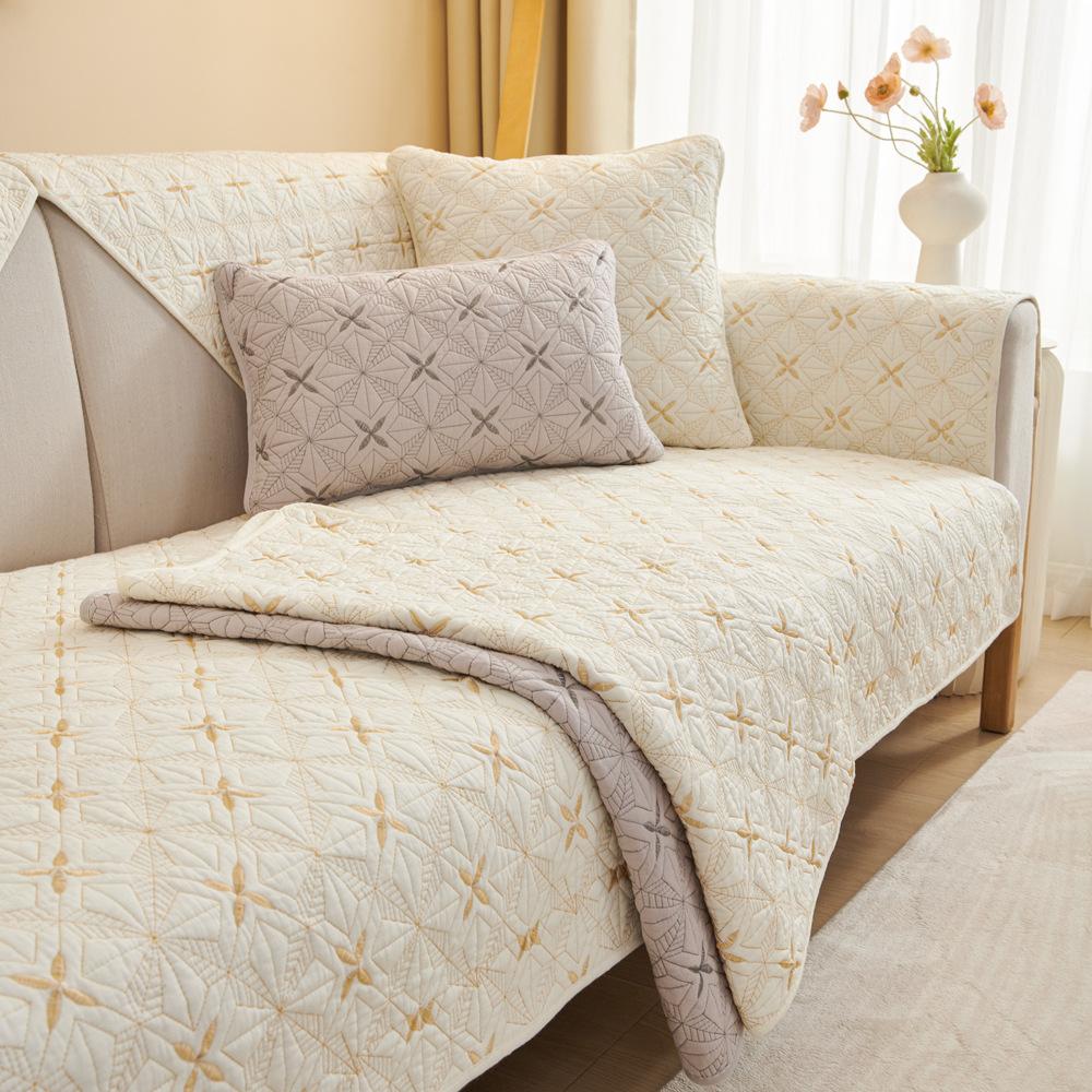 Cotton Sofa Cushion Four Seasons General Fabrics Non-Slip Cotton Seat Cushions Simple Modern Cover Cloth Summer Sofa Cover Slipcover