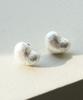 Alleun Silver 925 Heart Full Moon Silver Earrings Bold Stud