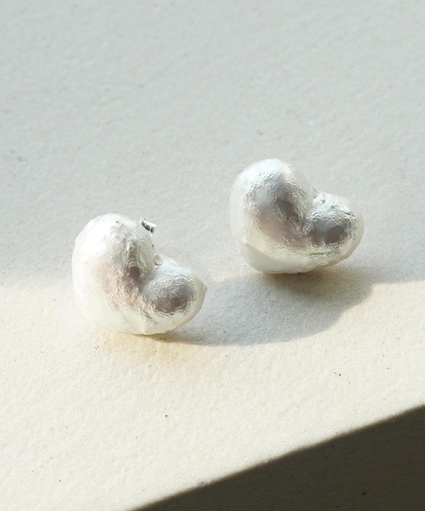 Alleun Silver 925 Heart Full Moon Silver Earrings Bold Stud
