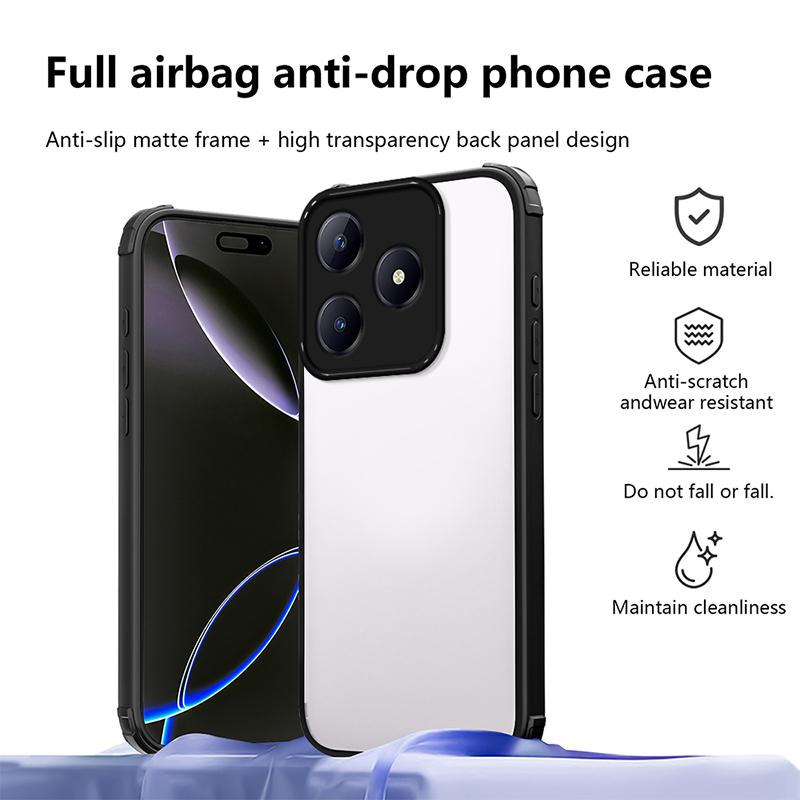 Braune Stoßfeste Silikon-Stoßstangen-Handyhülle Für Realme Narzo 70 Pro 70X Narzo 10 60X N53 N63 Transparente Schutz-Rückabdeckung