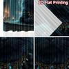 2D flat printing 2pcs Scene Curtains Black Cat Green Eyes Mystical Digital Printed Polyester Drapes Holiday Decorations Use for
