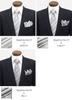 Gran creer Tie and Pocket Square Wedding Made in Fujiyama Gran creer x Set, Formal, Silk, Japan, Weave, (Multi-Stripe Silver)