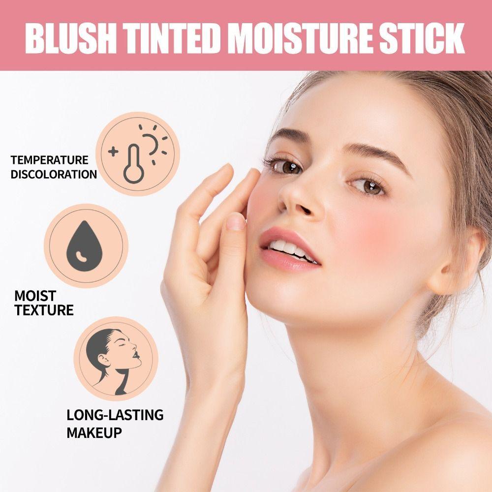 Seidiger Mattierender Rouge-Creme-Stick Feuchtigkeitsspendende Formel Perlmutt-Finish Multifunktionaler Rouge-Stick Aufhellender Effekt Wasserdicht
