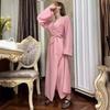 LYRIA Fashionable Pure Color Belted Slimming Long Dress New Women's Clothing One Piece Dress Stylish Wraparound