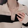 Multilayer Heart-Shaped Pendant Necklace Vintage Aesthetic Cute Choker Fashion Art Jewelry Female Gift Costume Accessories