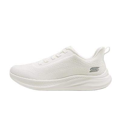Bobs Sport Round Toe Lace-Up Comfortable Breathable Low-Top Training Shoes Women Sneaker 117733-WHT