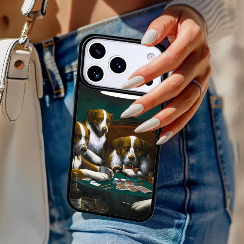 Dogs Playing Poker Phone Case For iPhone 17 Air 14 15 13 12 Max Cover For Apple 14 15 16 16e 11 Pro Max Plus
