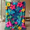 Vibrant Peony Floral Design Theme blanket Lightweight Warm Flannel Blanket Decorative Throw Blanket for Home Decoration