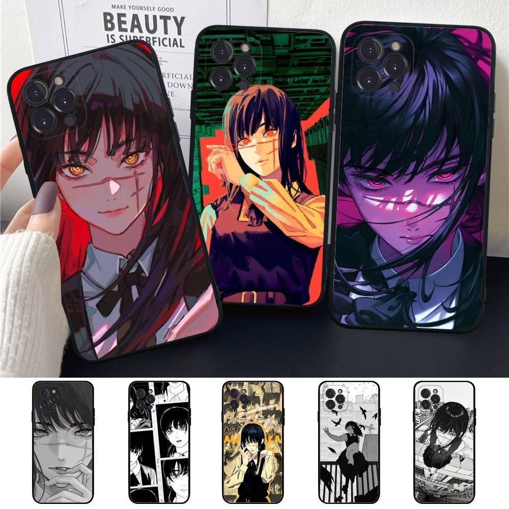 Asa Mitaka Chainsaw Man Anime Manga Phone Case For Iphone 16 15 17 13 14 12 11 Pro Max Plus Black Shell Cover Case
