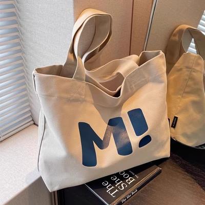Canvas Totes Letters Printed Large Capacity Handbags Women Bag Light Casual Storage Shoulder Bags Storage Shopping Mummy Bags