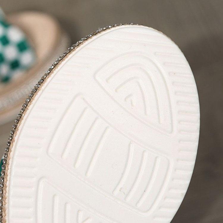 Sandały na koturnie Damskie Letnie Wysokie Obcasy Peep-toe Krata Moda Jedno Słowo Pasek z Klamrą Wodoodporna Platforma Buty Damskie