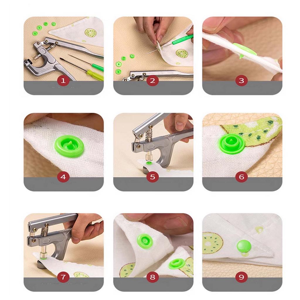 Outil d'installation pratique pour boutons-pression en plastique DIY Outil de poinçonnage à main pour boutons en plastique T3/T8 Pinces à pression manuelle