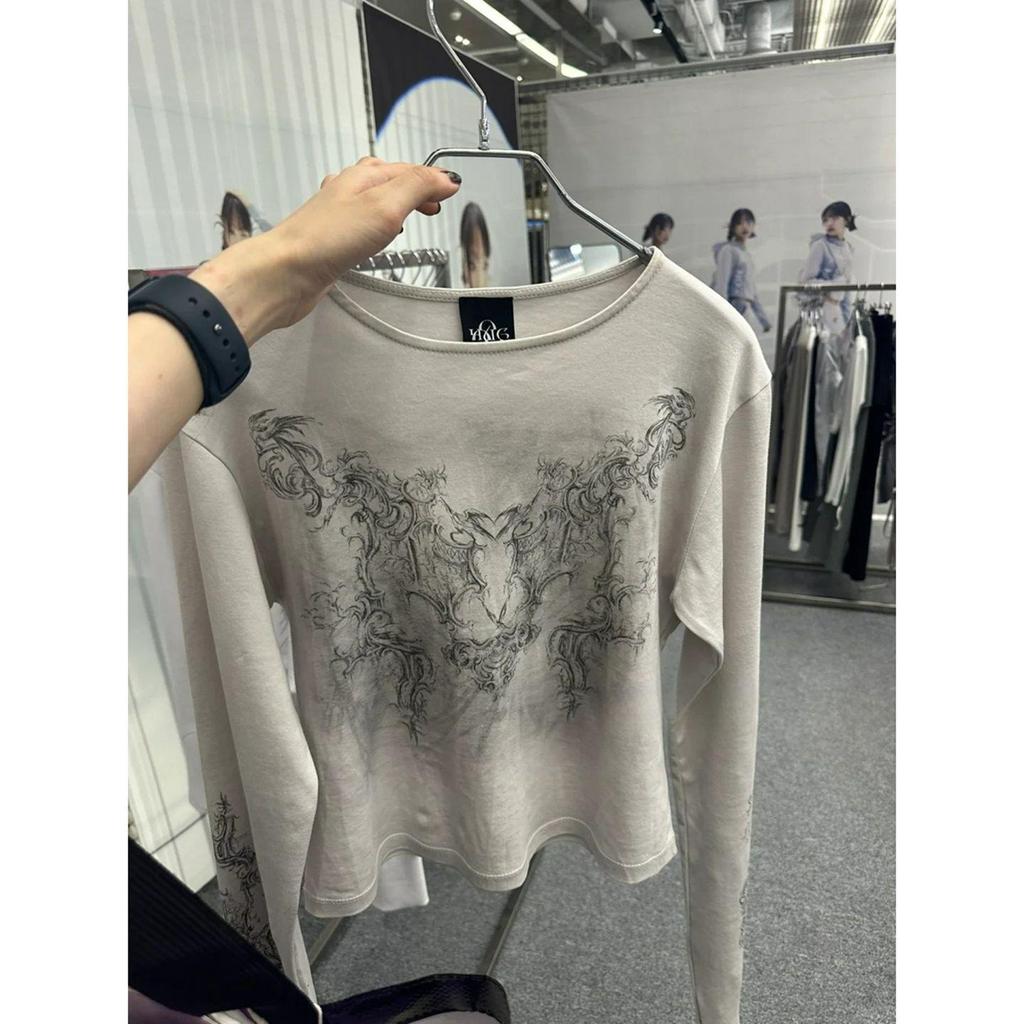 American Chic Printed Long Sleeve Slim Fit T-Shirt for Women - Autumn New Arrival Spicy Girl Top