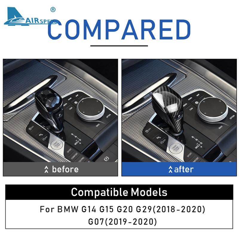 Hartes Kohlefaser für BMW G20 Z4 G29 G14 G15 X7 G07 Auto Schaltknauf Abdeckung Aufkleber Innenraumverkleidung Styling Zubehör