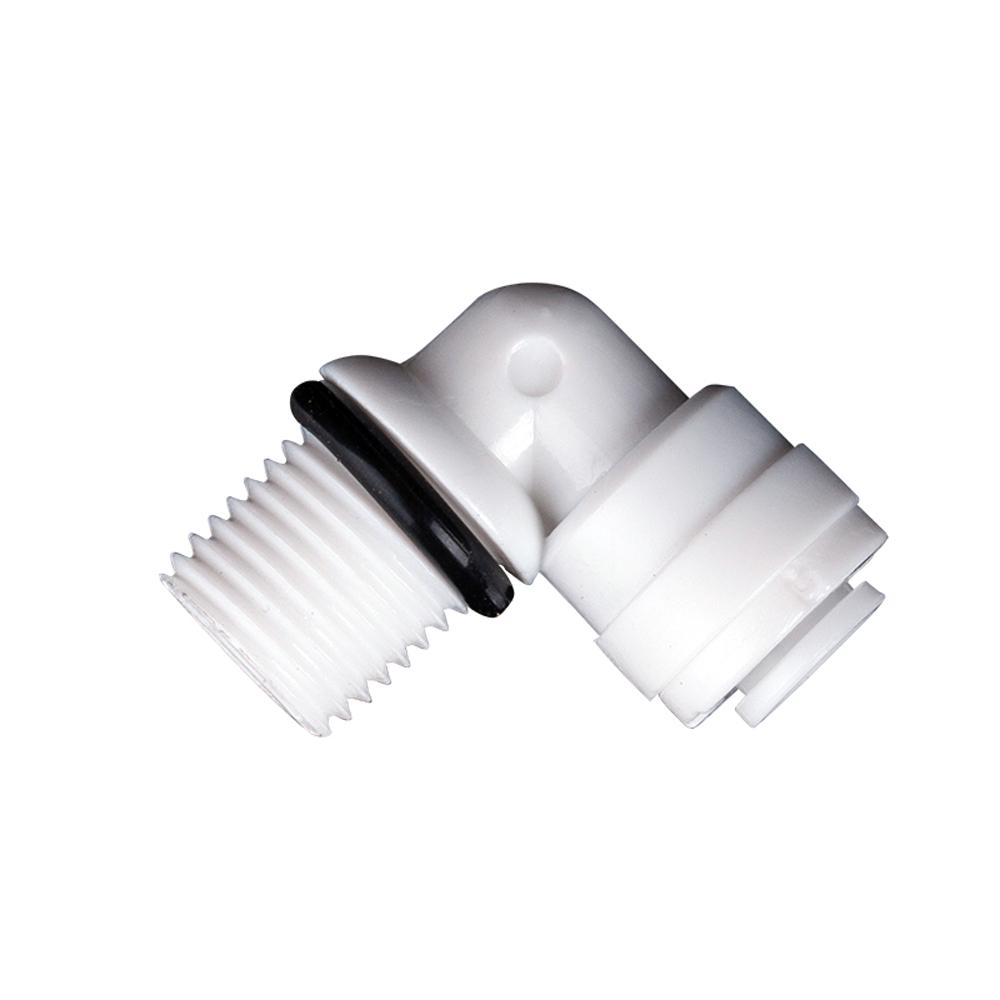 

Fit 1/4 6.35mm OD Tube x 1/4 BSP Male 90 Deg Elbow POM Quick Fitting Connector Aquarium RO Water Filter Reverse Osmosis System білий