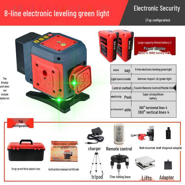Anping Super Bright Infrared Green Laser Level: High Precision, Automatic Leveling with 8/12/16 Lines