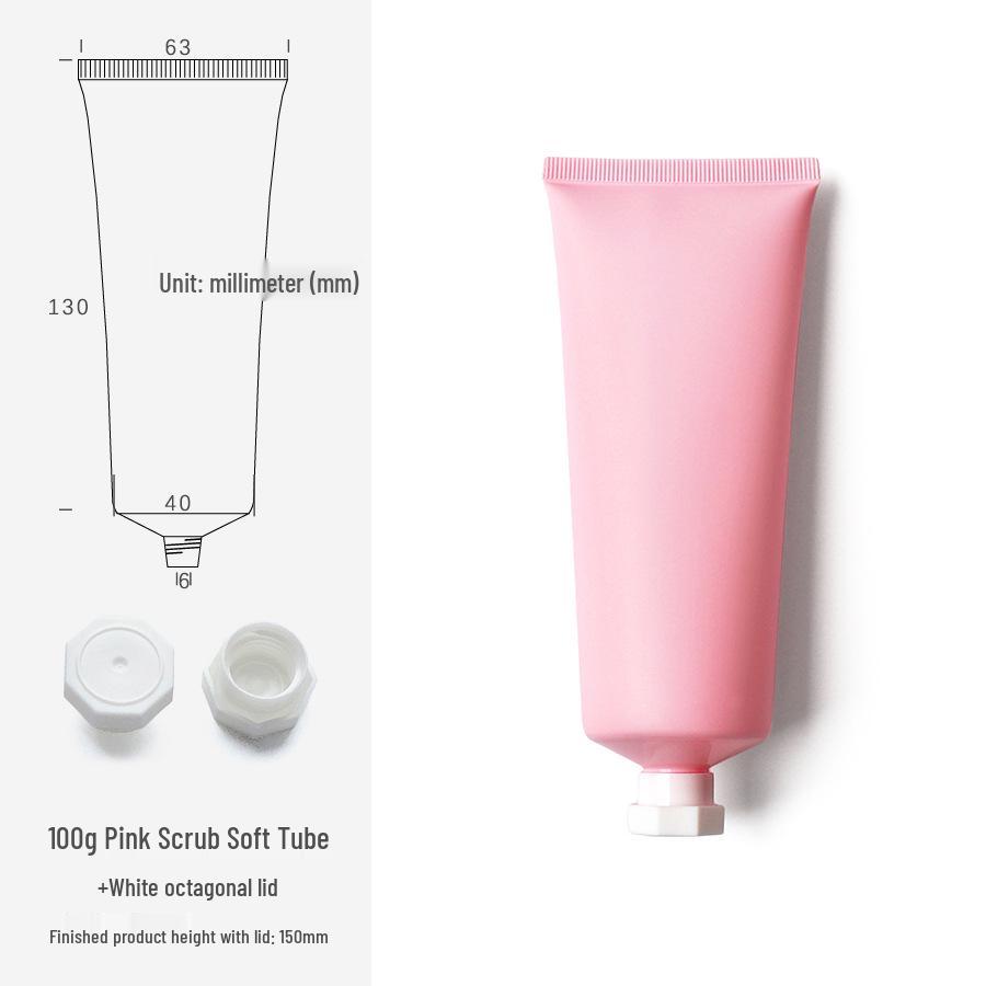 100g/ml Pink Frosted Soft Tube Bottle for Body Lotion, Facial Cleanser, Face Wash - Travel Size Cosmetic Packaging