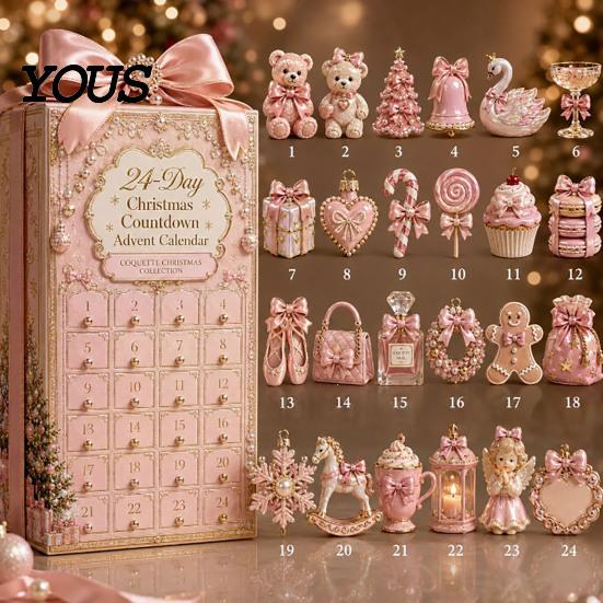 Exquisite Craft Gift Heritage Acrylic Advent Calendar, Decorative Hanging Ornament, Durable Lightweight Home Decor Blind Box for Bedroom And