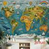 2D Flat, 1pc World Map Tapestry Suitable for Kids Room Decor, Wall Hanging with Continents & Countries, Horizontal Banner for Themed Parties, Weddings