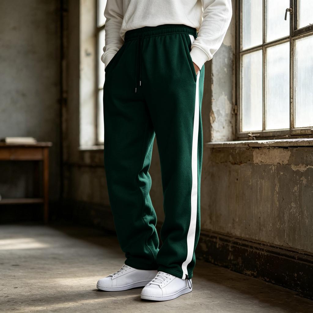 Pantaloni della tuta da uomo a blocchi di colore con striscia laterale, pantaloni a gamba dritta con elastico in vita per abbigliamento casual e sportivo
