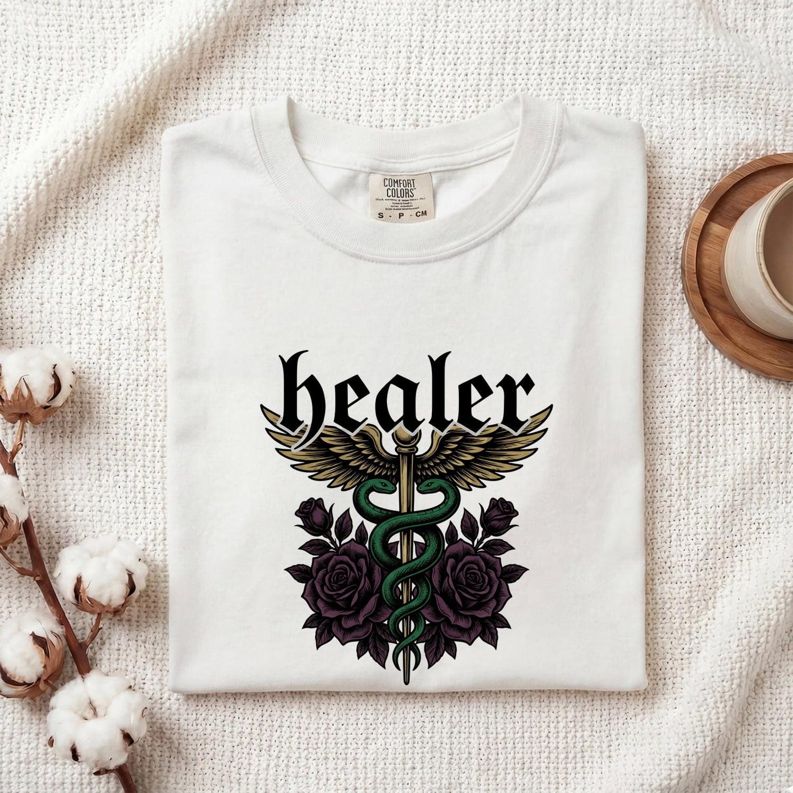 Caduceus Emblem Shirt Nurse Medicine Gift Women Body Art Tee Medical Symbol T-Shirt Rn Fan Healthcare Tshirt Medical Design Old School Rose 3XL