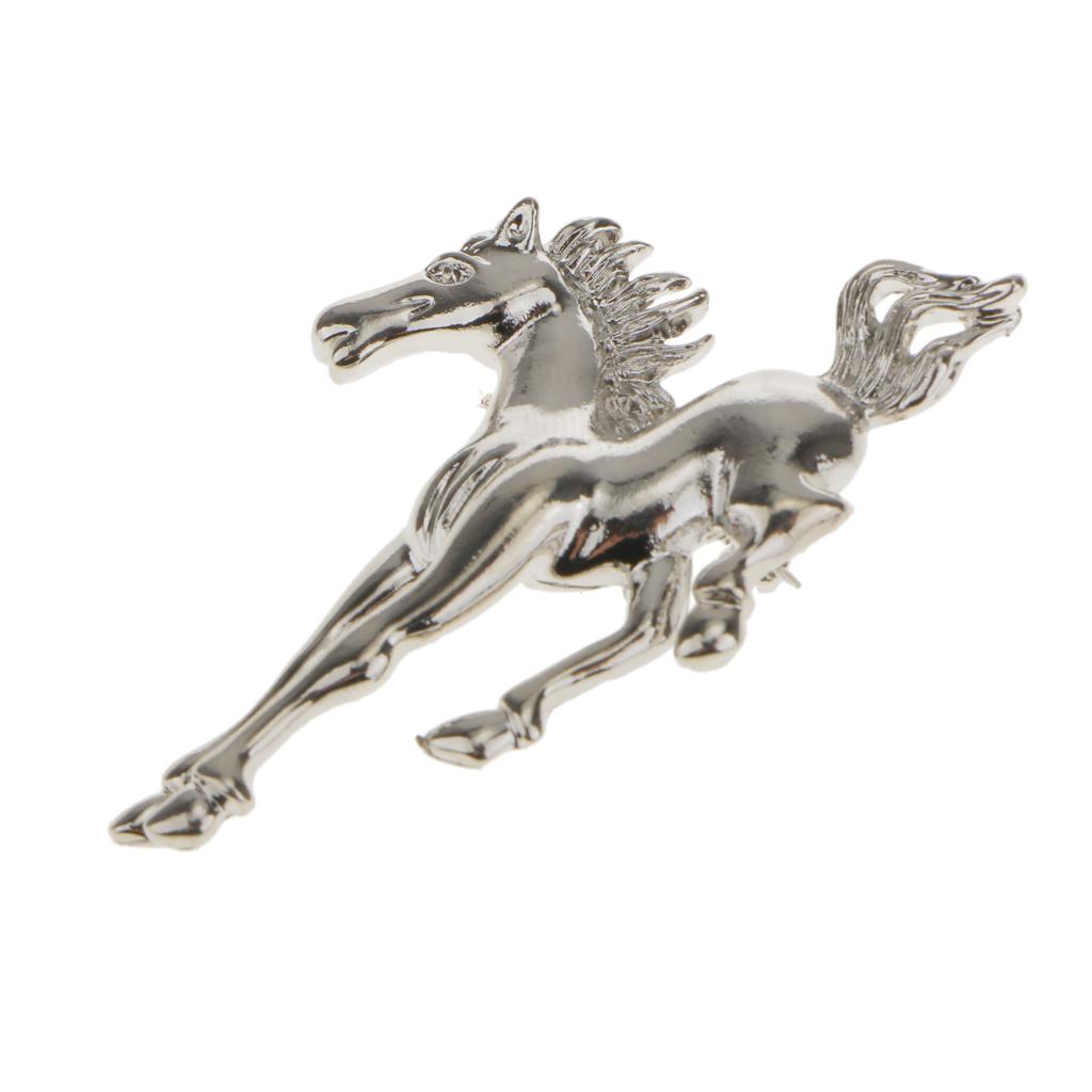 Fashion Metal Animal Horse Brooch Pin Badge Wedding Bridal - Silver