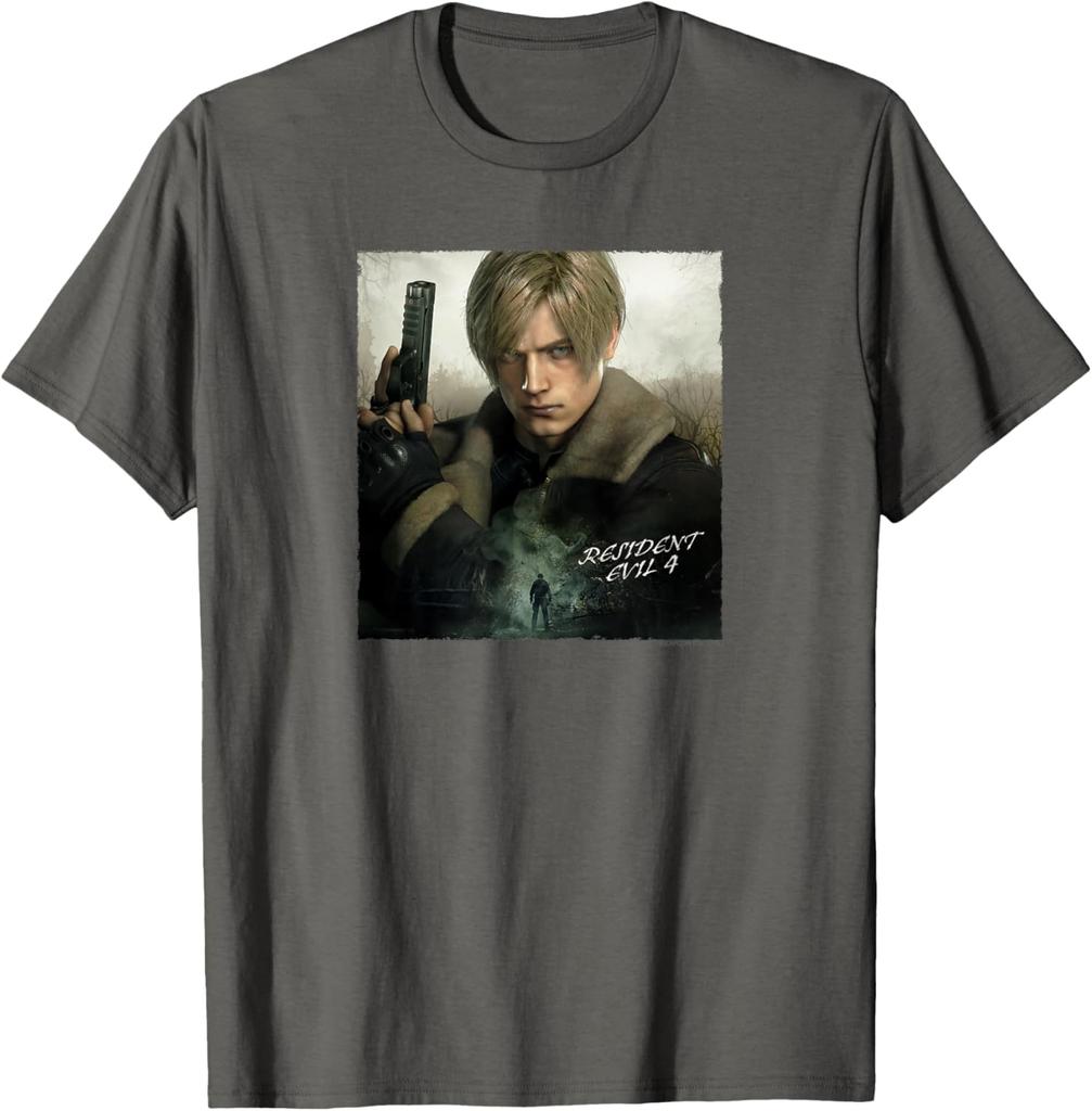 Resident Evil Leon TShirt Unisexs and Womens Summer Cotton Clothing Fashion Gaming Enthusiast Short Sleeve Tshirt Streetwear