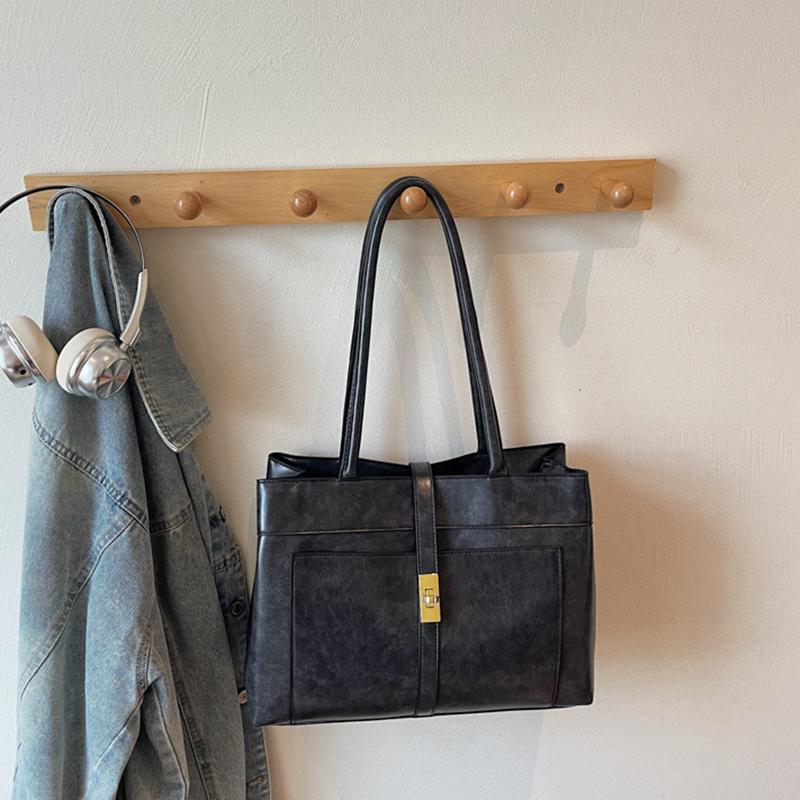 Yogodlns Geantă de mână nouă Geantă de damă Navetă Muncă Capacitate mare Geantă tote de umăr la modă Retro