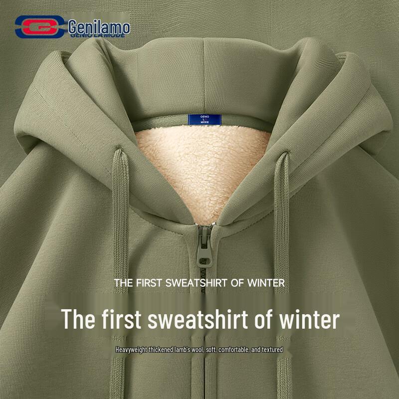 

GENIOLAMODE Men s Fleece Lined Hooded Zipper Jacket L