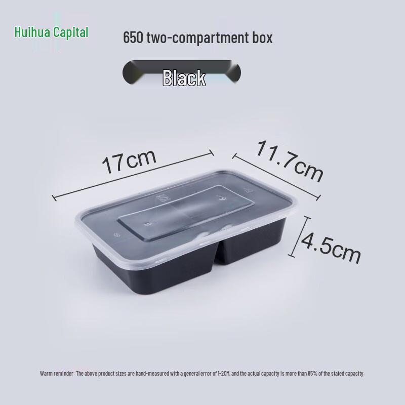 HUIHUADU Disposable 2-Compartment Meal Prep Containers
