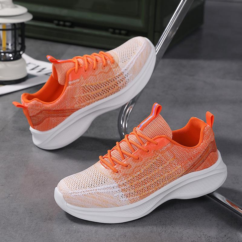 

Сетчатые дышащие кроссовки весна и осень мягкая подошва ультралегкие повседневные дышащие нескользящие 44 оранжевый